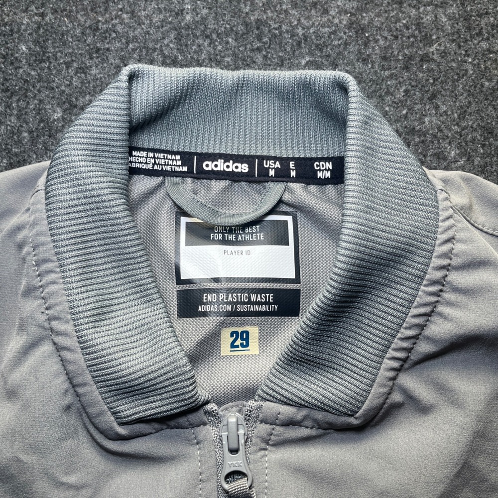 Adidas Georgia Tech Jacket Mens M Grey Excellent Sideline Bomber Windbreaker - Picture 3 of 10